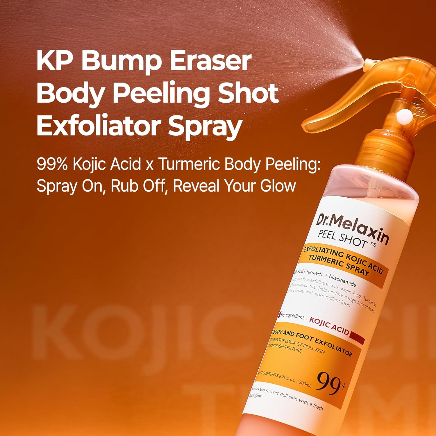 Dr.Melaxin Peel Shot Kojic Acid Turmeric Body Exfoliator Spray 6.76 fl.oz